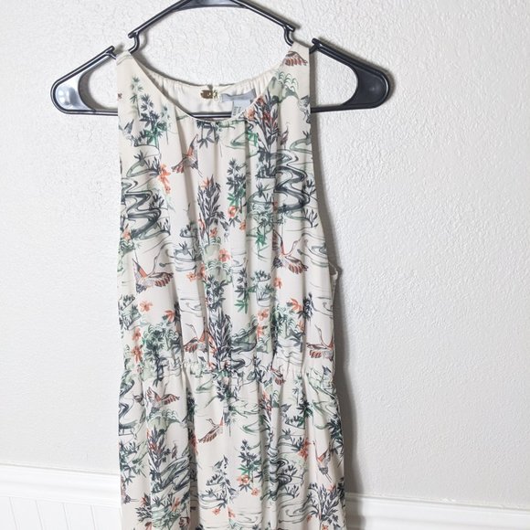 H&M Sleeveless Bird Open Back Dress Sz 10 - Picture 2 of 11